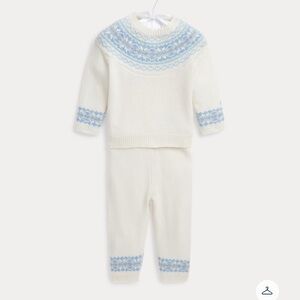 Ralph Lauren Fair Isle Wool-Blend Sweater & Pant Set